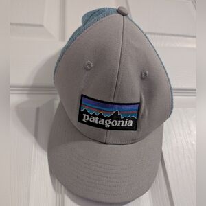 Patagonia Trucker Hat Gray Blue P-6 Logo All Mens Womens Unisex One Size